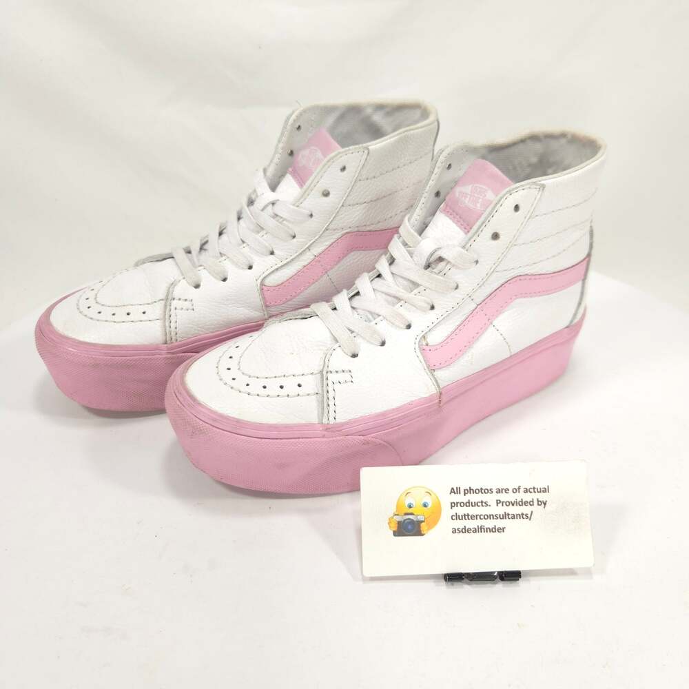 Vans Off the Wall Platform Lace Up Athletic Shoe Womens Size 6 721356 White